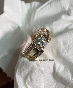 nhẫn kim cương 6ly3 vàng hồng 18k