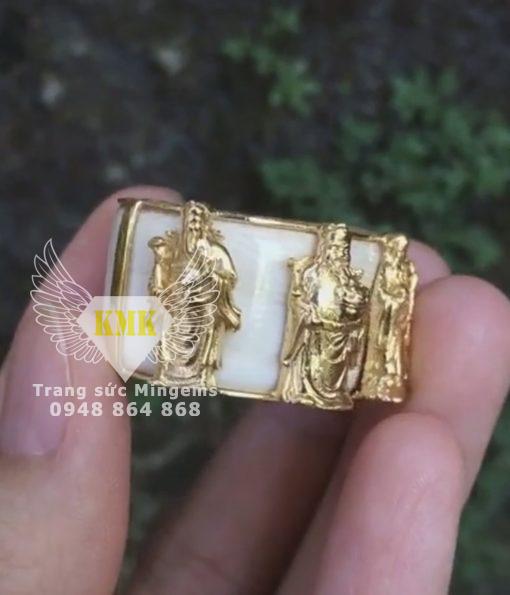 nhẫn phúc lộc thọ vàng 18k cho nam