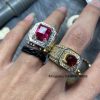 nhẫn ruby fancet vàng trắng 18k