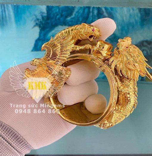 vòng tay rồng hổ vàng 18k