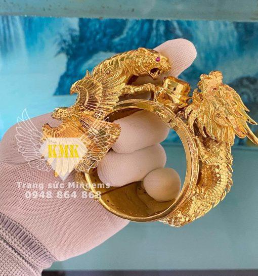 vòng tay rồng hổ vàng 18k