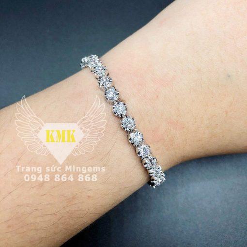 lắc tay nữ full kim cương vàng ý 18k