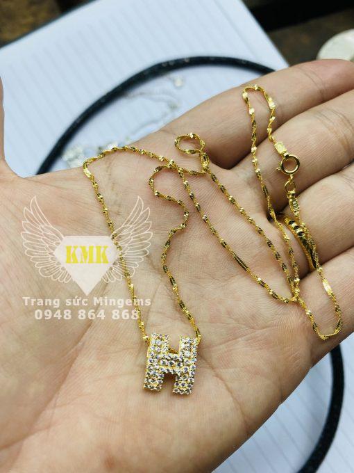 mặt dây chuyền vàng chữ H 18K