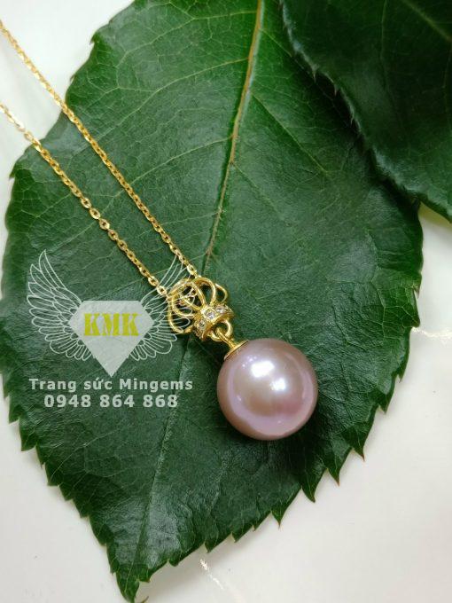 mặt dây chuyền ngọc trai 11y bọc vàng 18k