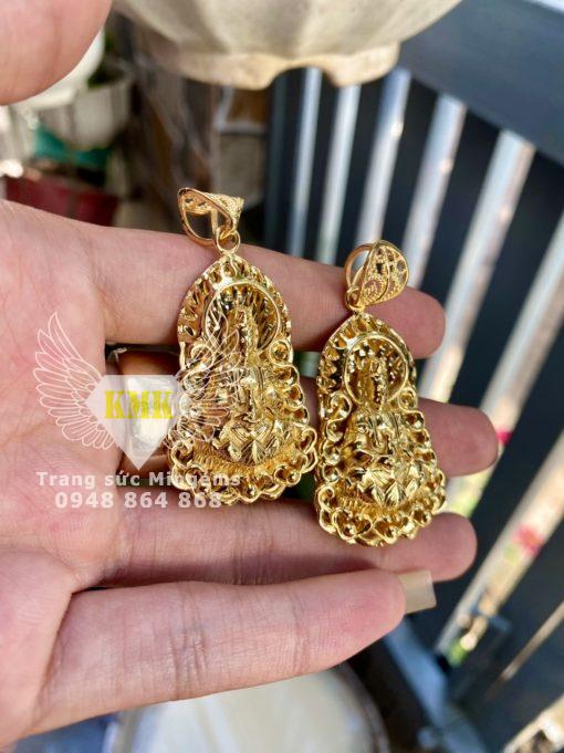 mặt dây chuyền phật quan âm nguyên khối vàng 18k