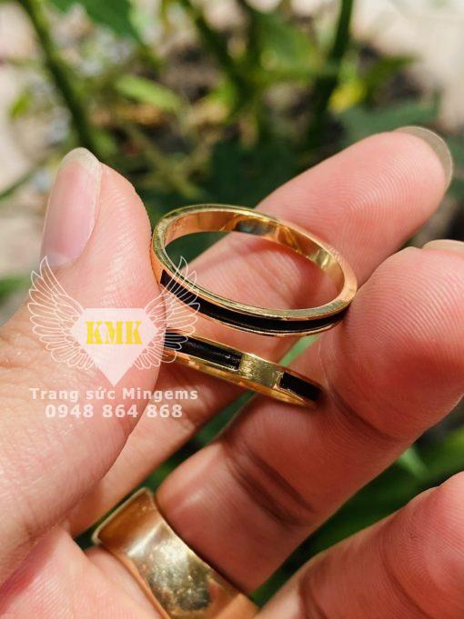 nhẫn cặp lông vàng 18k