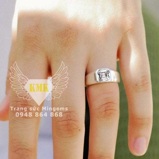 nhẫn kim cương mẫu classic vàng 18k