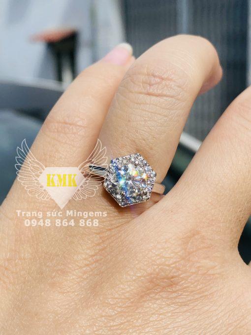 nhẫn kim cương 7ly2 vàng trắng 18k cho nữ