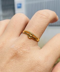 nhẫn nữ kim tiền vàng 18k