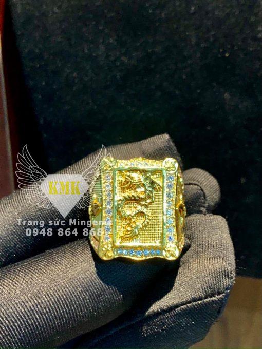 nhẫn đúc nam mặt rồng vàng 18k