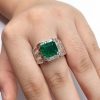 nhẫn ngọc lục bảo emerald đính xoàn vàng 18k