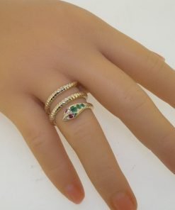 nhẫn hình con rắn cho nữ vàng 18k