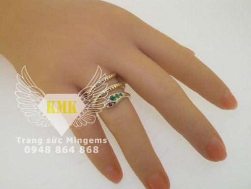 nhẫn hình con rắn cho nữ vàng 18k