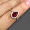 nhẫn nữ ruby giọt nước vàng 18k