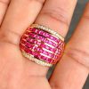 nhẫn nam sapphire hồng pink vàng 18k