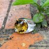 nhẫn thạch anh vàng citrine vàng trắng 18k