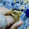 nhẫn vàng nam đính sapphire đen 18k