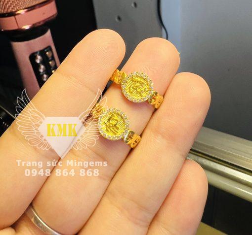 nhẫn nữ tài lộc vàng 18k