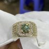 nhẫn kim cương moissanite xanh 6ly8