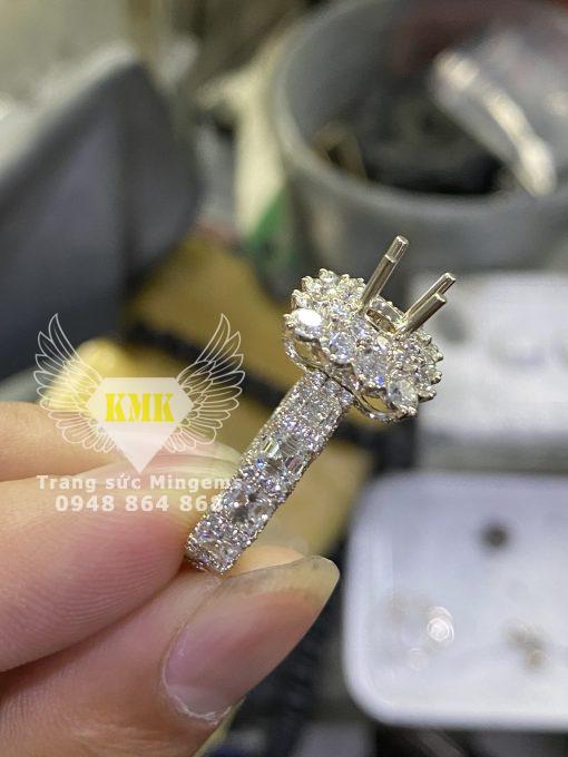 vỏ nhẫn kim cương vàng 18k cho nữ