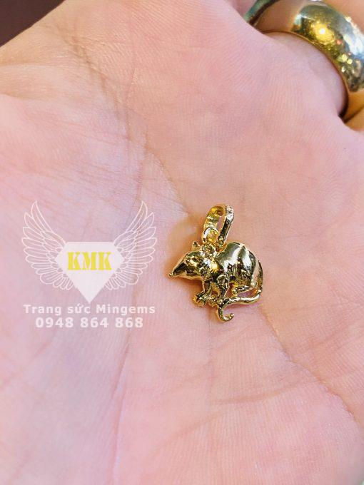 mặt dây chuyền hình con chuột vàng 18k