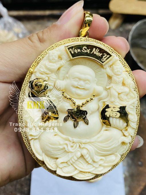 mặt dây chuyền di lặc bọc vàng 18k