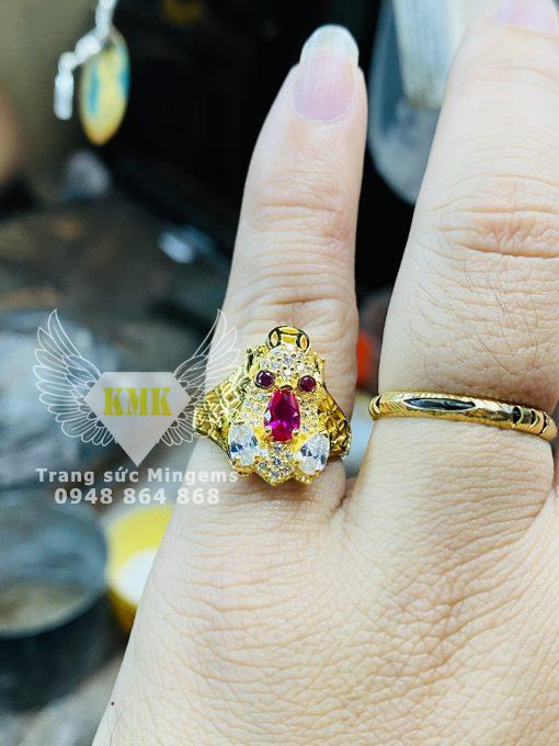 nhẫn phong thủy cóc vàng 18k cho nữ