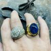 nhẫn nam đá sapphire xanh vàng 18k