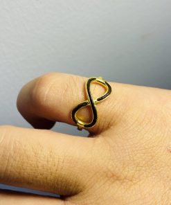 nhẫn lông đuôi voi nữ vô cực vàng 18k