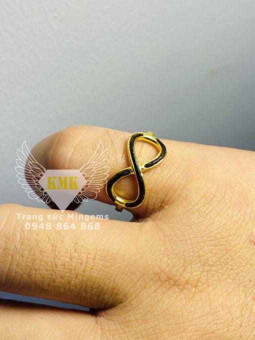 nhẫn lông đuôi voi nữ vô cực vàng 18k