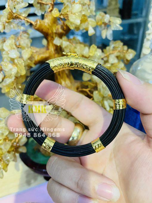 vòng tay lông voi vàng 18k 39 sợi đẹp