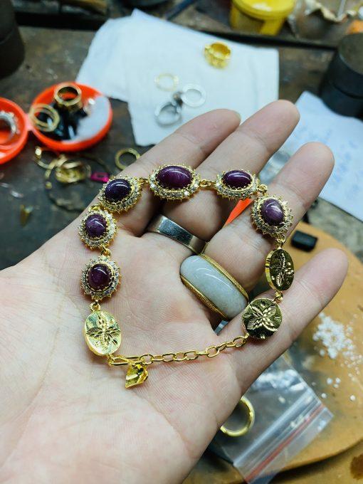 lắc tay ruby bọc vàng 18k