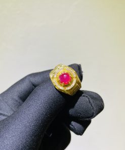 nhẫn vàng rolex đính ruby lục yên