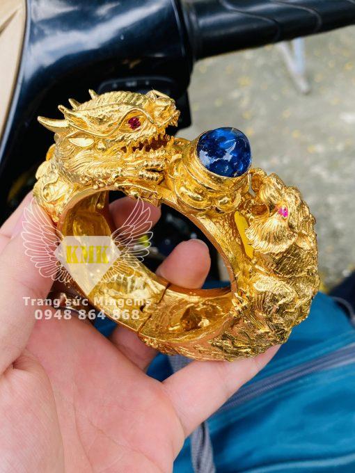 vòng tay rồng cọp mạ vàng 18k