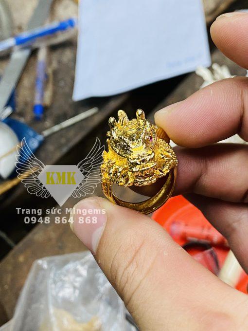 nhẫn đầu rồng vàng 24k