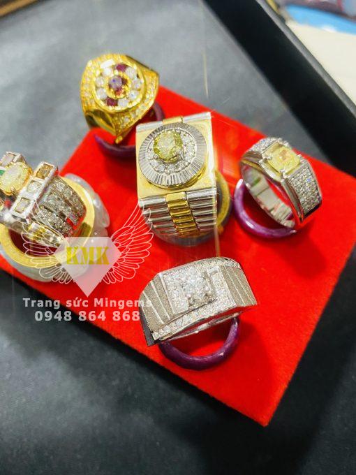 Nhẫn Kim Cương Màu Fancy Thiên Nhiên Vàng 18k