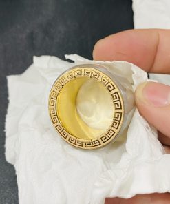 Nhẫn Ngọc Mã Não Đeo Ngón Cái Bọc Vàng 18k