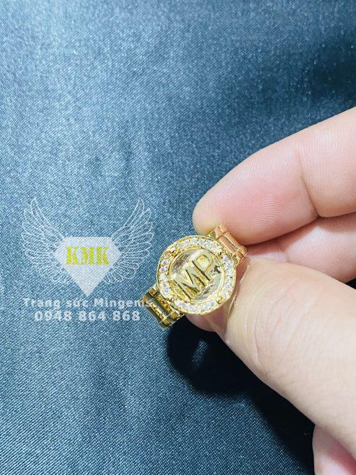 Nhẫn Vàng 18k Chữ MP Thiết Kế Theo Yêu Cầu