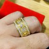 Nhẫn Bánh Răng Xoay Vàng 10k Đính Full Kim Cương Tấm Moissanite Siêu Đẹp Tại Mingems