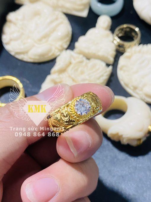 Nhẫn Hai Con Mèo Gắn Ngọc Trắng CZ Vàng 18k Đính Ngọc Ngà Tuổi Mẹo VIP Hiện Nay Giá Rẻ