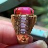 Nhẫn Vàng 18k Đính Ruby Lục Yên Sao Nét Căng Đỏ Huyết Cực Hiếm