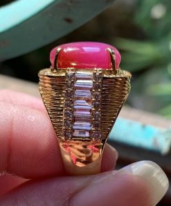 Nhẫn Vàng 18k Đính Ruby Lục Yên Sao Nét Căng Đỏ Huyết Cực Hiếm