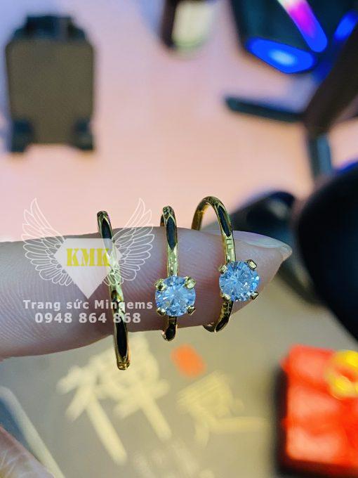 Nhẫn Lông Đuôi Voi Gắn Hột Moissanite 5ly4 Xinh Xắn Giá Rẻ Vàng 10k Dễ Chơi Hiện Nay