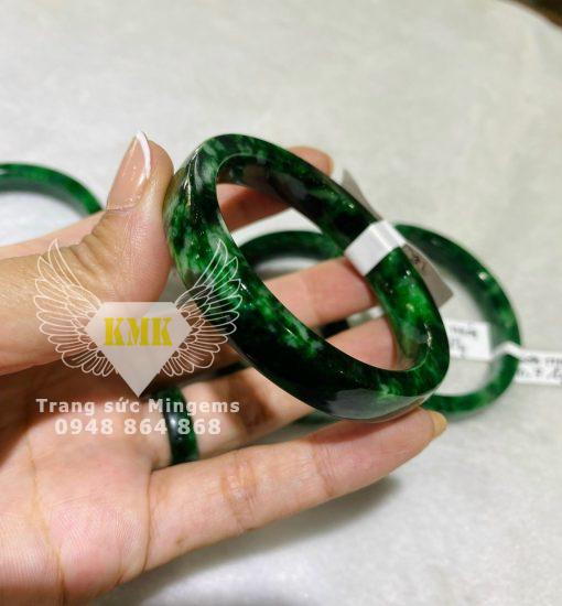 Vòng Tay Ngọc Sơn Thuỷ Thiên Nhiên Bản Vuông 10mm Cho Nữ Phong Thủy Cao Và Đẳng Cấp