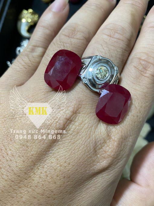 Ruby Huyết Bồ Câu Lên Nhẫn Nam Siêu Khủng Hợp Nhất Mệnh Hỏa Có Tại Mingems