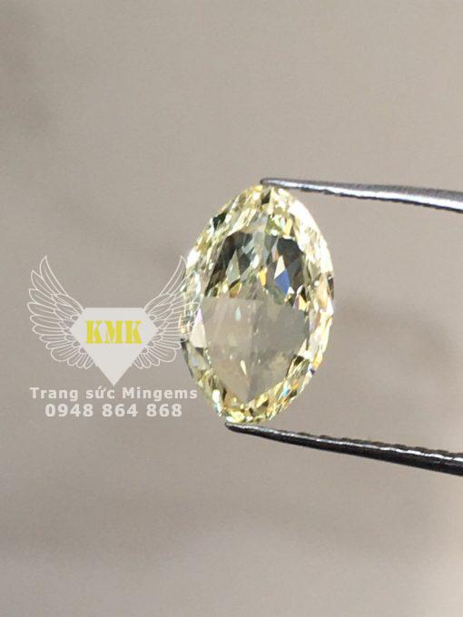 Kim Cương Fancy Màu Vàng Tự Nhiên Hình Ovan Nặng 1ct Rực Lửa Giá Tốt Tại Mingems