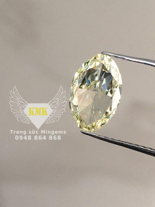 Kim Cương Fancy Màu Vàng Tự Nhiên Hình Ovan Nặng 1ct Rực Lửa Giá Tốt Tại Mingems