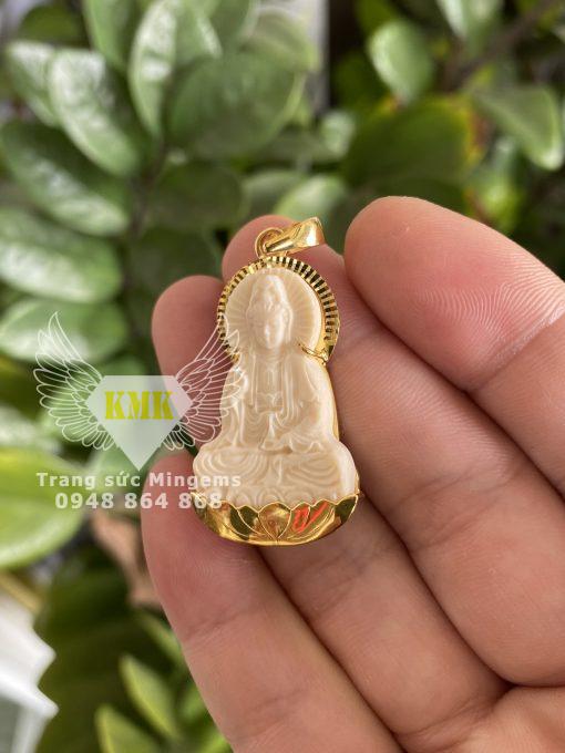 Mặt Dây Chuyền Quan Âm Mini Bọc Vàng Tây 18k Phù Hộ Cho Quý Nữ