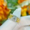 Nhẫn Song Long Rồng Vàng Đính Toàn Bộ Kim Cương Moissanite Siêu Rực Rỡ Và VIP Hai Màu Tại Mingems