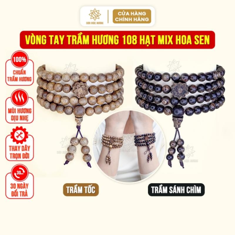 vòng trầm hương 108 hạt phong thủy cao cấp nhiều lợi ích